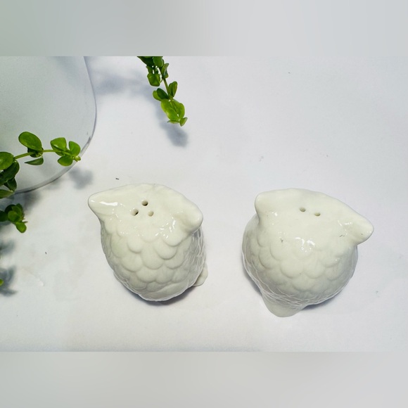 White Ceramic Owl Salt & Pepper Shakers - Picture 4 of 9
